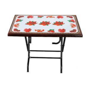 Restaurant Table Steel Leg Printed Joba Rose Wood