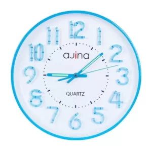 Wall Clock Maple Digit Blue Ajina