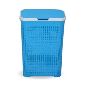 Cane Laundry Basket Medium Cyan Blue