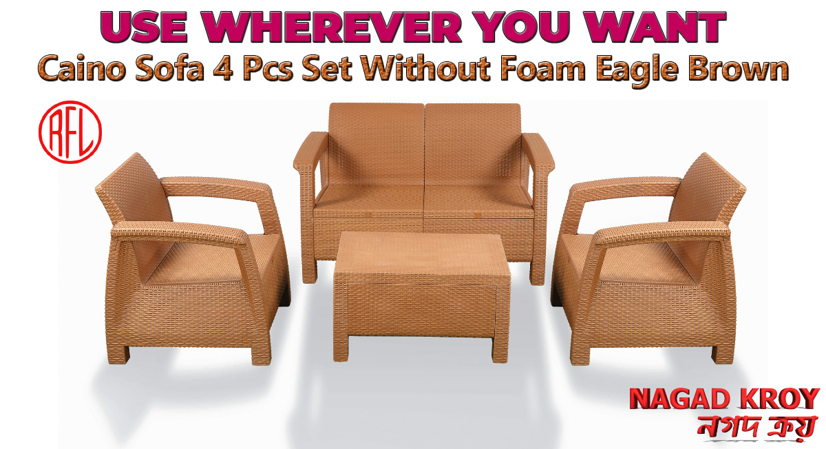 Caino Sofa 4 Pcs Set Without Foam Eagle Brown